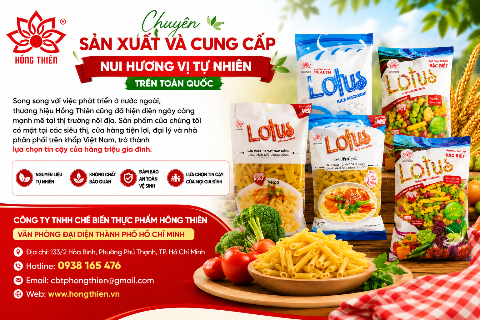 Sản Xuất Nui Hương Vị Tự Nhiên Chất Lượng Cao